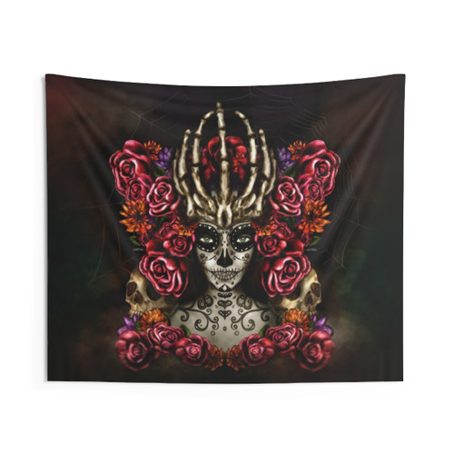 La Calavera Catrina Floral Tapestry