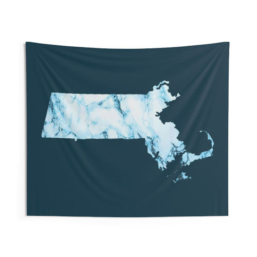 Blue Marble Massachusetts Tapestry Wall Hanging