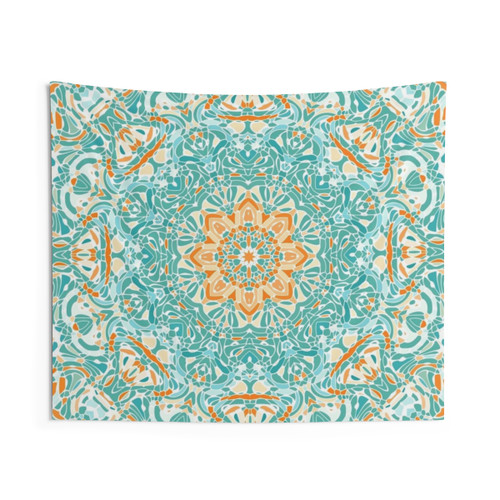 Colorful Floral Mandala Tapestry
