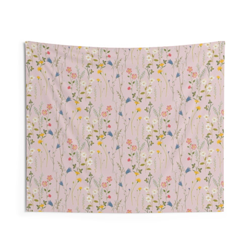 Dreamy Floral Pattern Tapestry - Botanical Wall Hanging