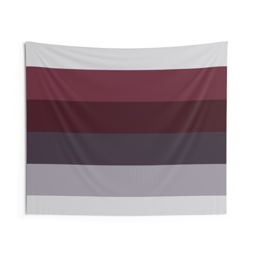 Ombre Striped Tapestry in Preppy Burgundy Red Plum Fall Colors