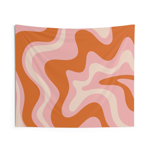 Modern Abstract Tapestry with Retro Color Swirls