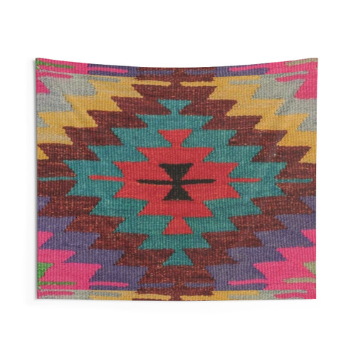 Vintage Boho Tapestry with Colorful Floral Pattern