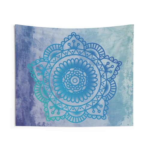 Blue and Purple Mandala Tapestry - Boho Hippie Home Decor