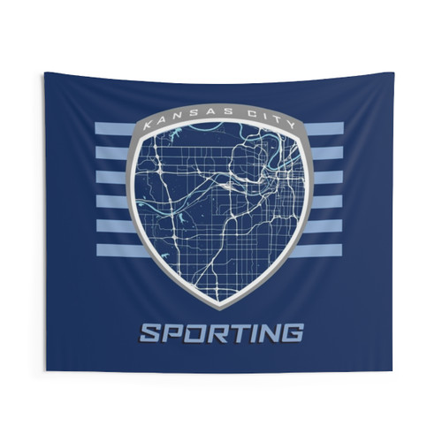 Kansas City Map Sporting Colors Tapestry