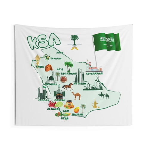 Kingdom of Saudi Arabia Map Tapestry