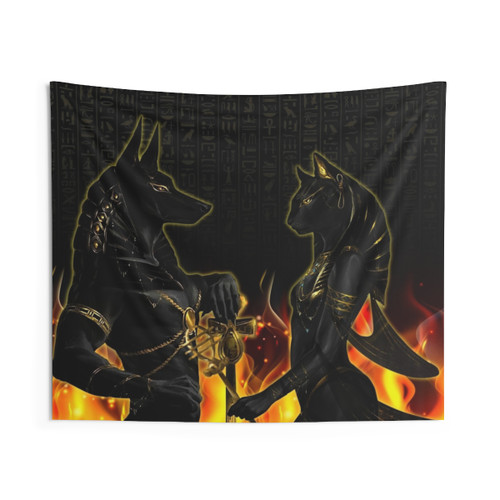 Anubis Bastet Ancient Egyptian Mythology Culture Tapestry