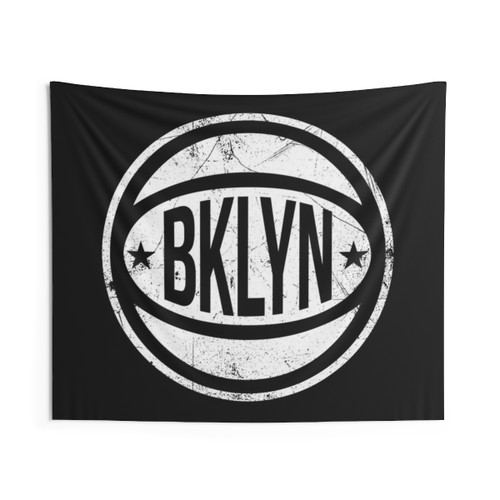 Brooklyn Retro Basketball Tapestry - Black