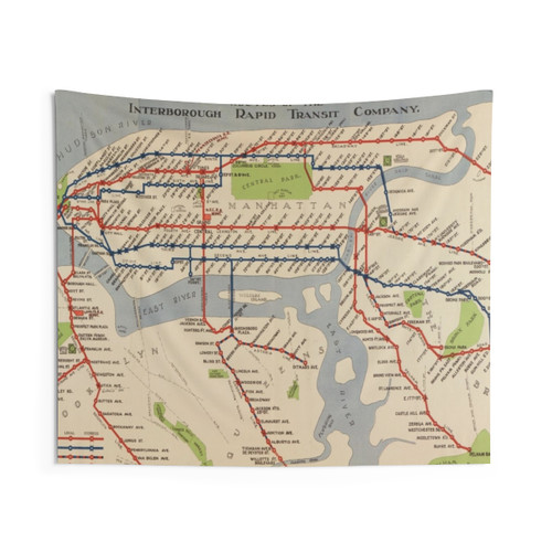Vintage NYC Subway Map Tapestry