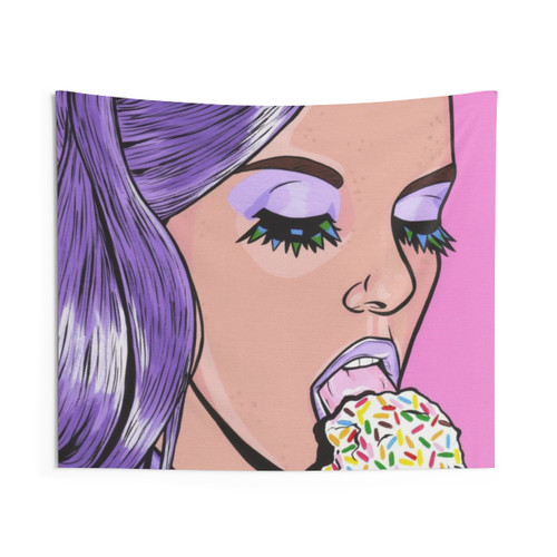Vintage Modern Art Tapestry - Ice Cream Girl