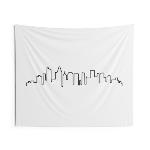 Charlotte, North Carolina City Skyline Tapestry Wall Hanging