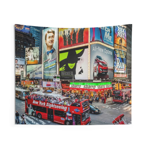Times Square At Night II Tapestry Wall Art