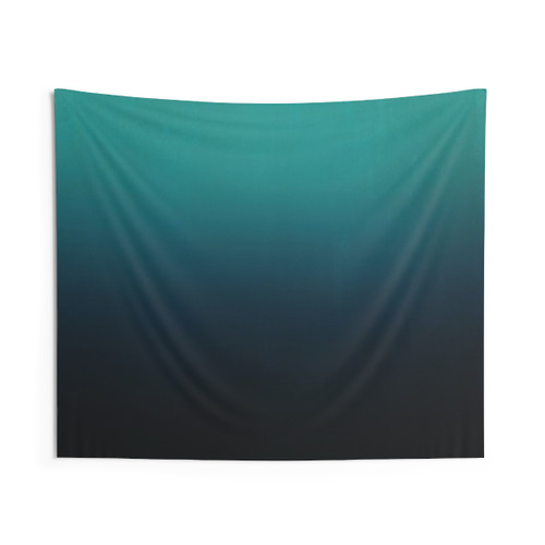 Serene Underwater Tapestry with Blue Ombre and Watercolor Design