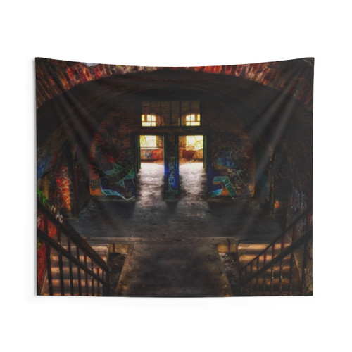 Vibrant Lost Place Tapestry - Film and Architecture Wall Art