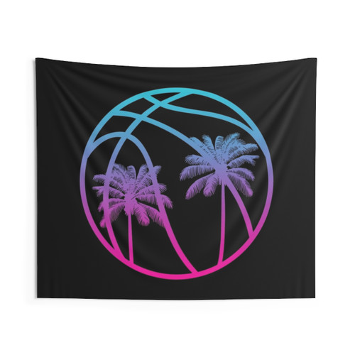 Miami Vice Basketball Tapestry - Black Alternate Design