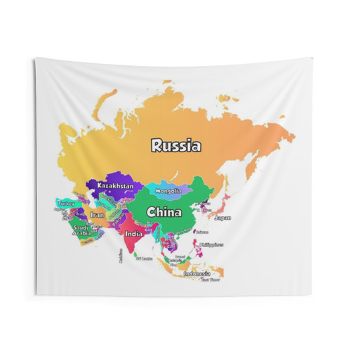 Asia Political Map Tapestry