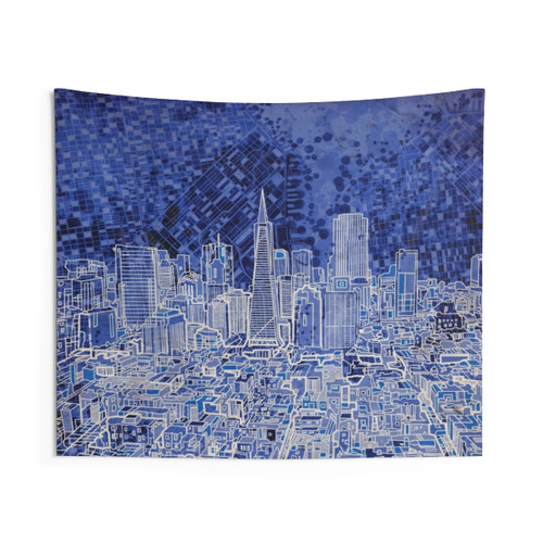 San Francisco Skyline Tapestry - California City Landscape Wall Decor