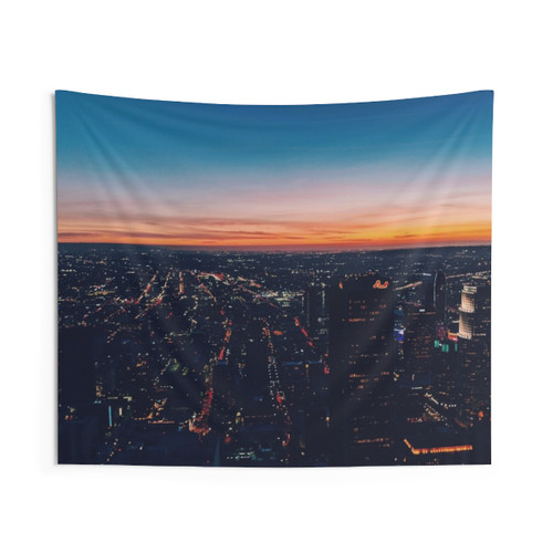 LA Sunset Cityscape Tapestry