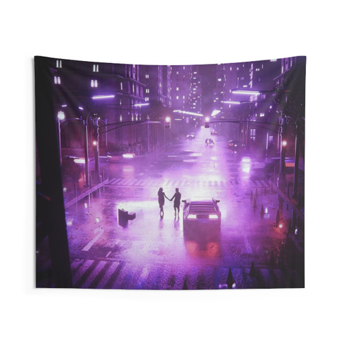 Retro Wave HOLD Tapestry - Cyberpunk Aesthetic Wall Art