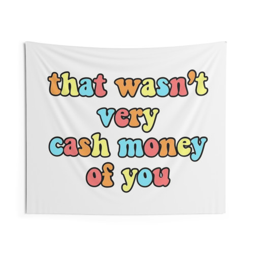 Cash Money Tapestry with Trendy Typography Design