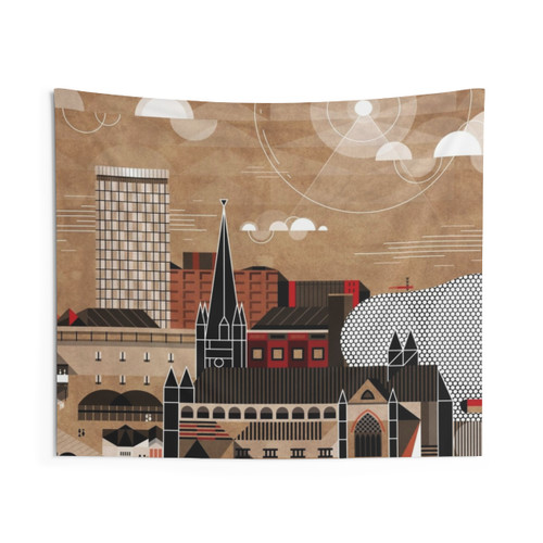 Birmingham Cityscape Tapestry Wall Art