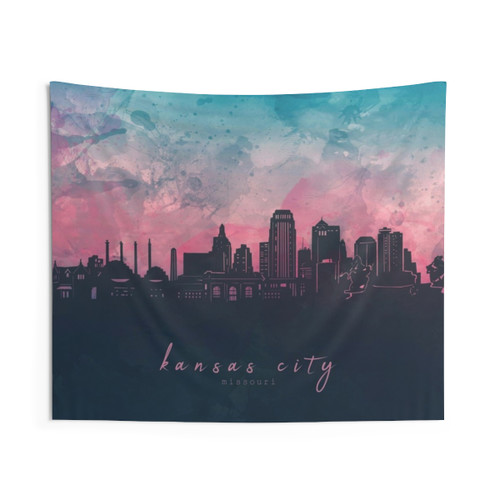 Kansas City Skyline Tapestry Wall Decor