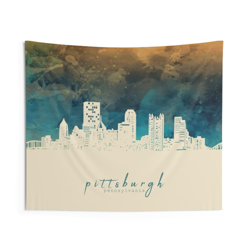 Pittsburgh Skyline Tapestry Wall Hanging