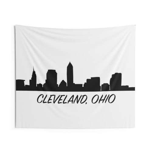 Cleveland Ohio Skyline City Tapestry Wall Hanging