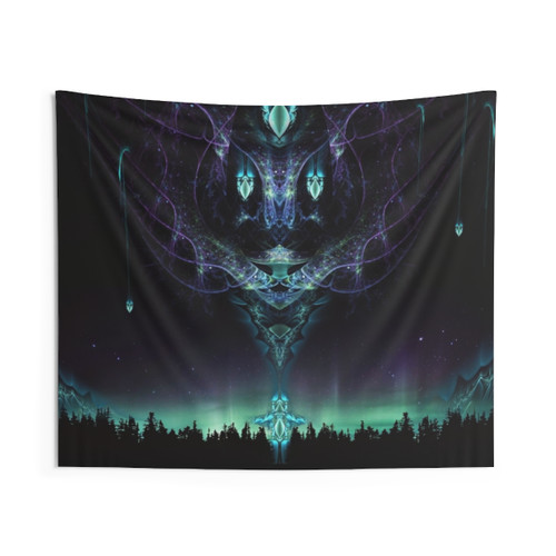 Visionary Fractal Tapestry Midnight Aura