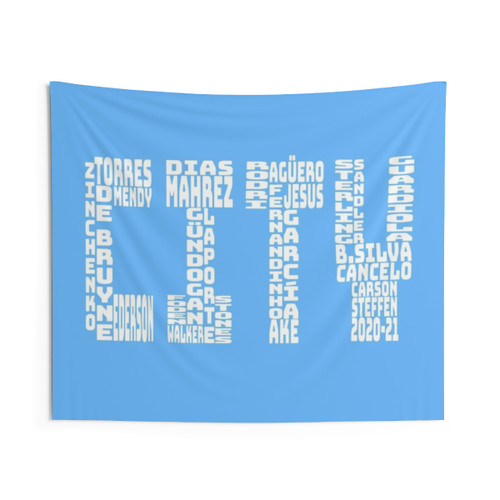Manchester City 2020-2021 Football Tapestry