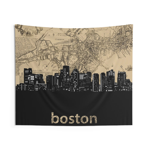 Boston Skyline Tapestry Wall Hanging