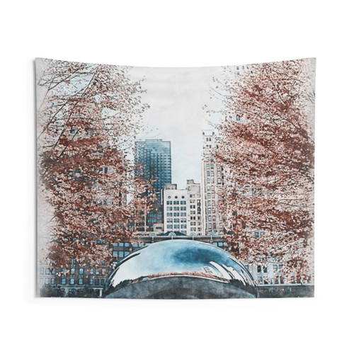 Chicago Panorama Tapestry Wall Art