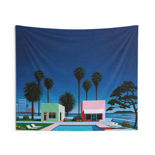 Hiroshi Nagai Vaporwave Tapestry - Retro 80s Aesthetic Wall Hanging