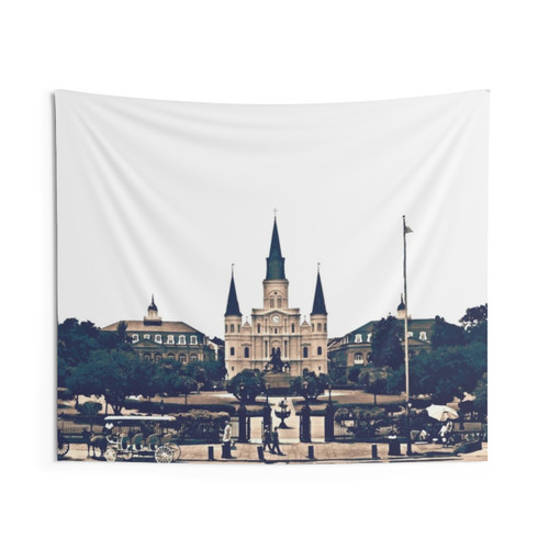 New Orleans Jackson Square Iconic NOLA French Quarter Cityscape Tapestry