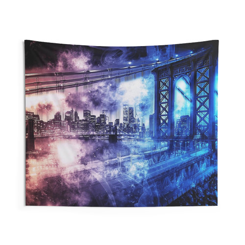 Colorful New York City Panorama Tapestry