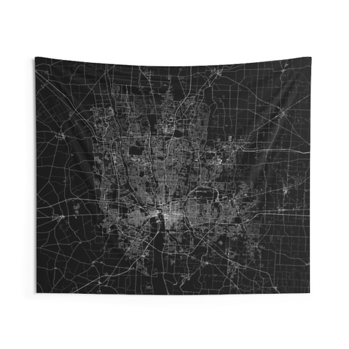 Columbus Map Ohio Tapestry Wall Hanging
