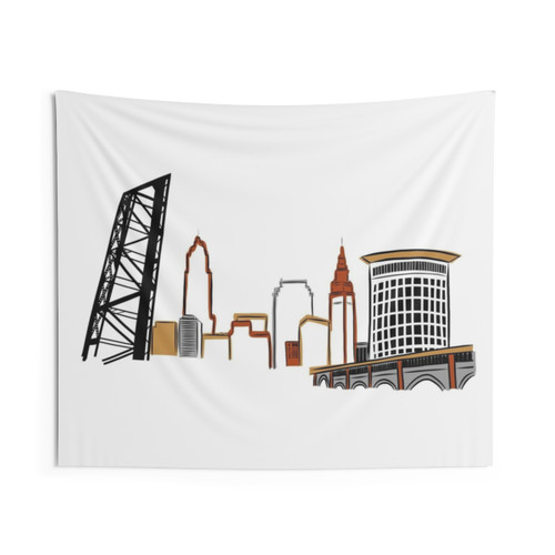 Cleveland Skyline Tapestry Wall Hanging