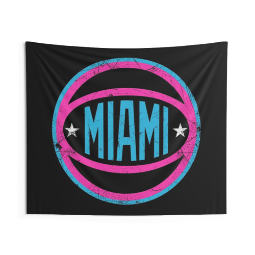 Miami Retro Ball - Black 2 Tapestry