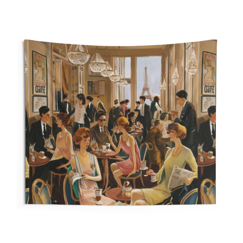 1920s Vintage Paris Cafe Tapestry by Carraann