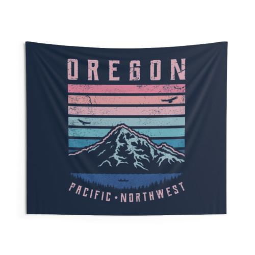 Vintage Oregon Mountains Tapestry
