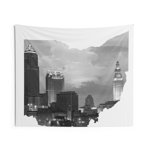 Ohio Cleveland Skyline Tapestry
