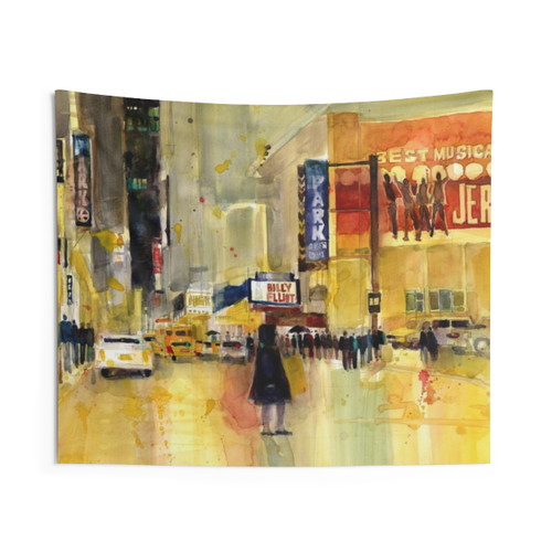 Broadway Musical Tapestry featuring New York City Urban Scene