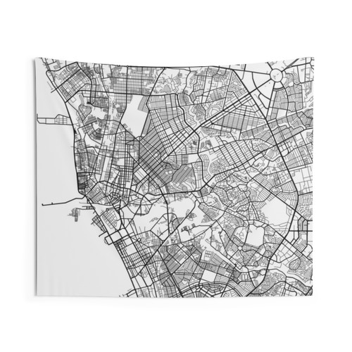 Manila, Philippines Street Map Tapestry Wall Art