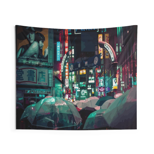 Neon City Tapestry - Vibrant Urban Wall Decor