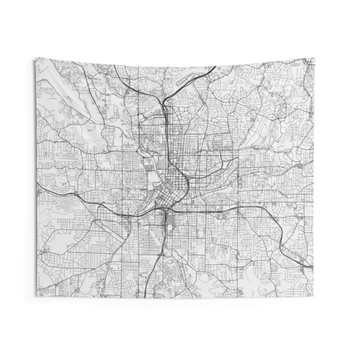 Atlanta GA Map Tapestry Wall Hanging