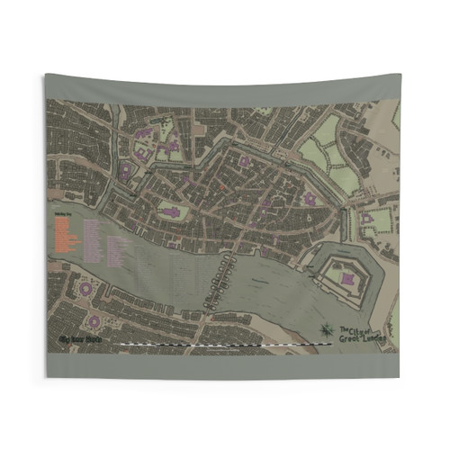 City of Great Lunden Inner Ward Map Fantasy Tapestry
