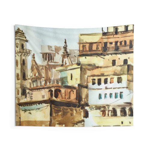 Varanasi India Hindu Pilgrimage Tapestry Wall Art
