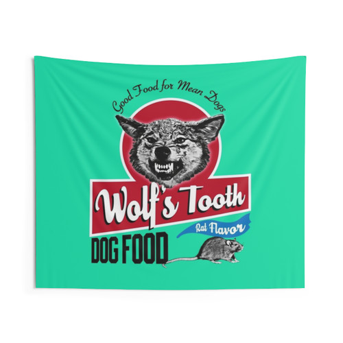 Wolf's Tooth Dog Food Tapestry Wall Hanging