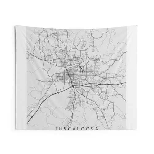 Tuscaloosa Gray City Map Tapestry Wall Art