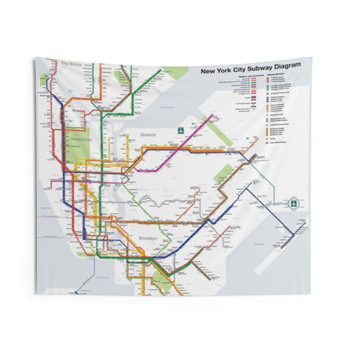 NYC Subway Map Tapestry - New York City Wall Decor